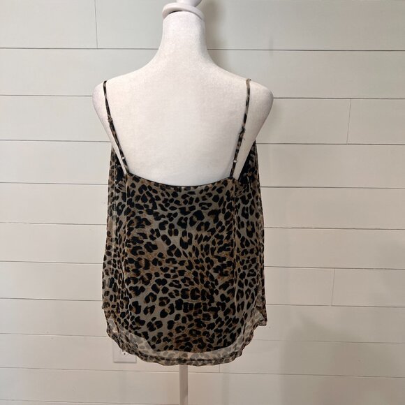 Hummingbird Mesh Leopard Print Strappy Blouse Size L - Picture 4 of 5